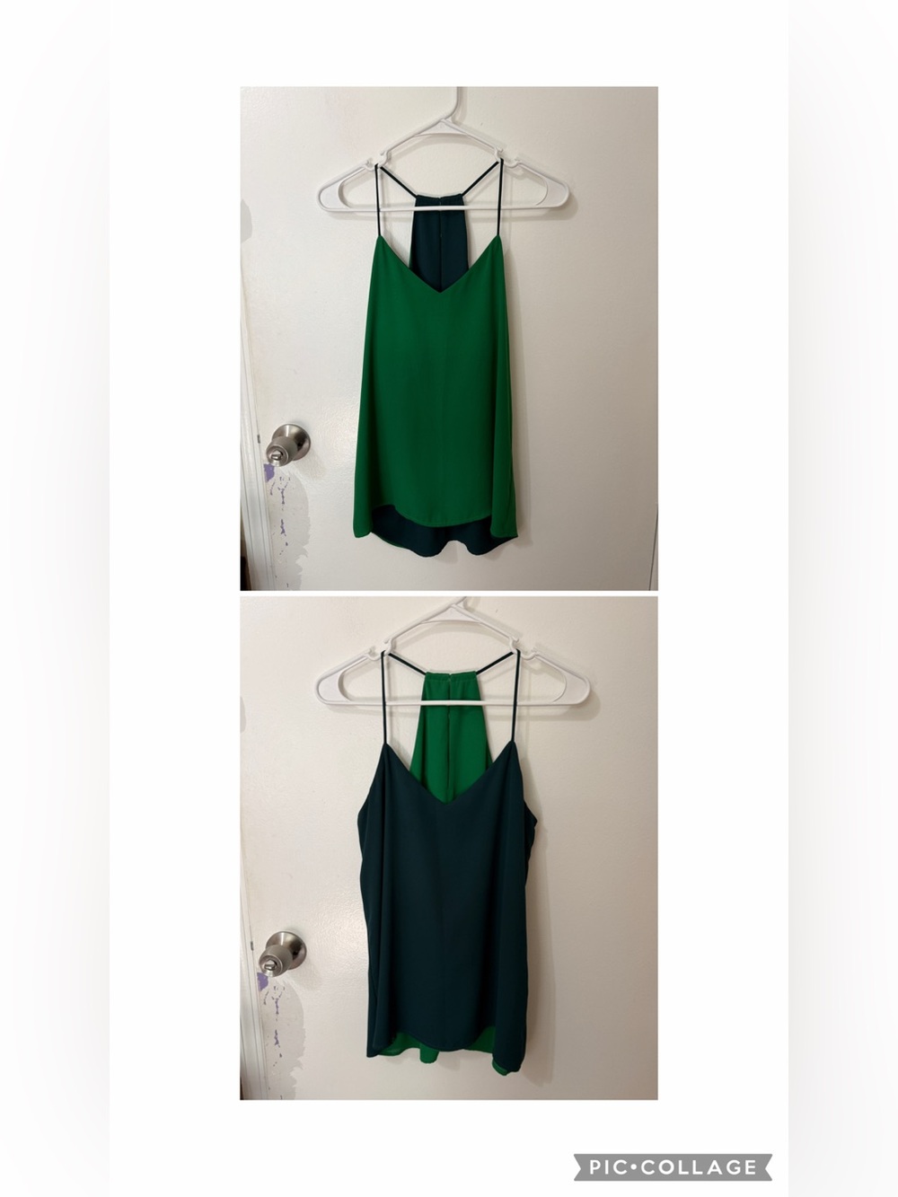 Express reversible green tank top